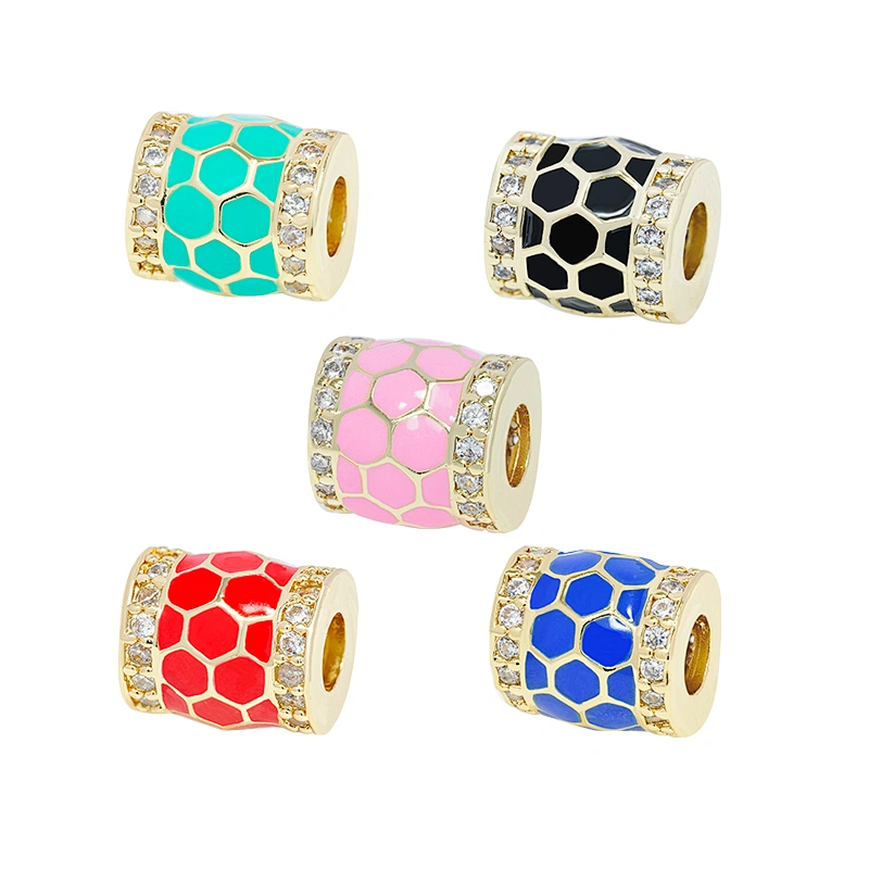 Factory Direct Jewelry Making Round Eyes shape Bracelet Necklace Beads DIY Jewelry Wholesale CZ Spacer Charms reseau beads