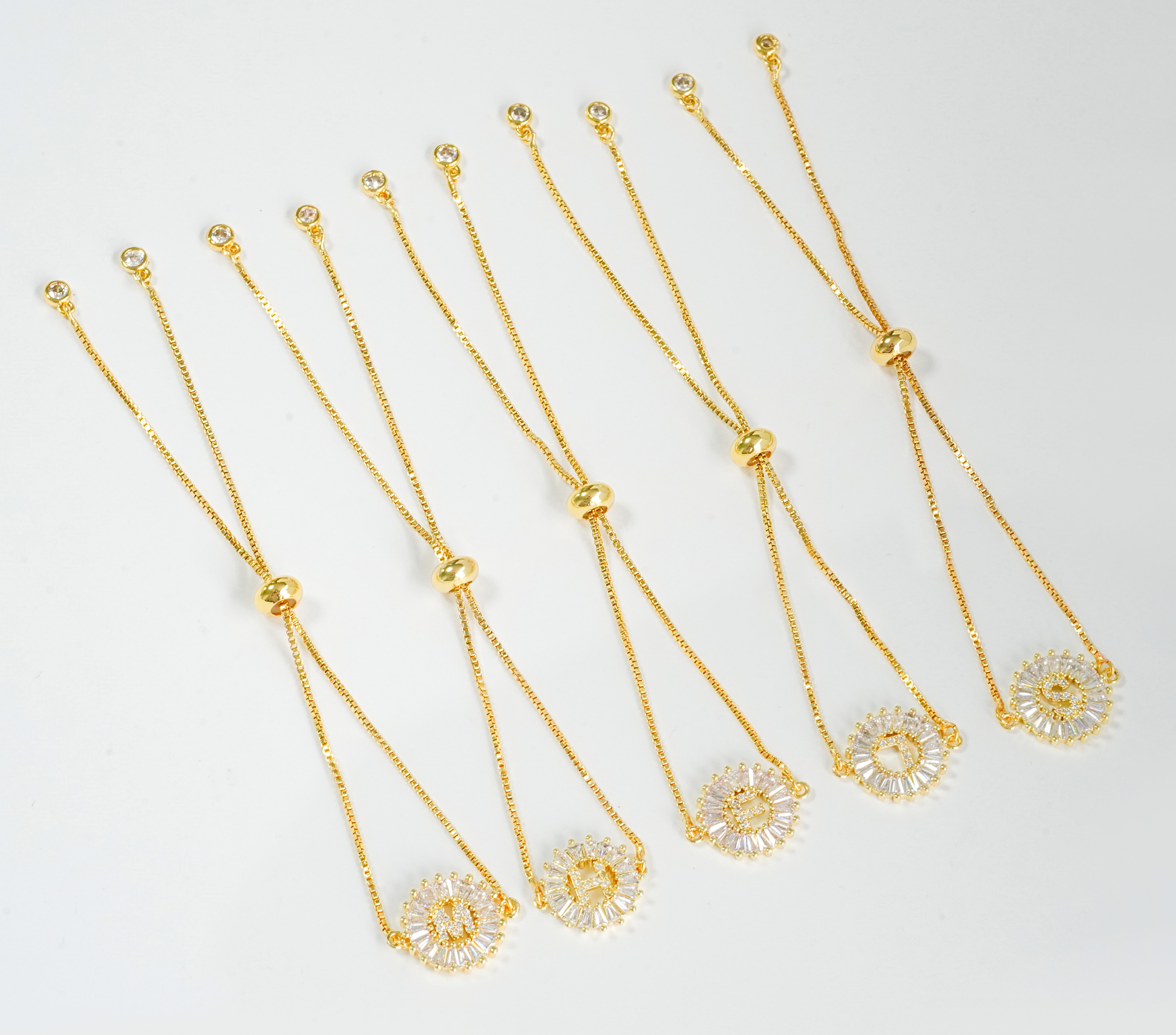 light luxury cz gold plated with white zirconia for bracelet making