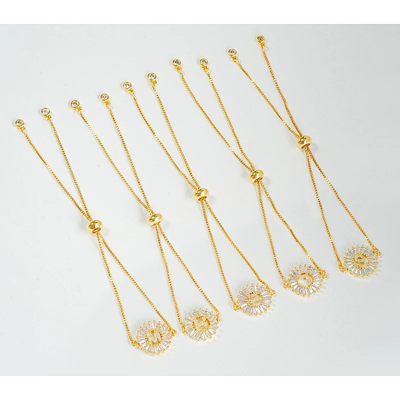 light luxury cz gold plated with white zirconia for bracelet making