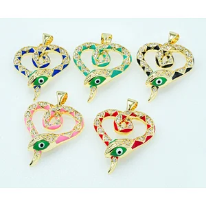 necklace pendants high quality cz with gold plated micro pave jewelry