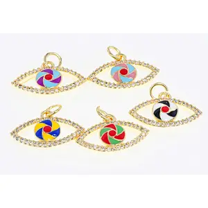 necklace pendants high quality cz with gold plated micro pave jewelry