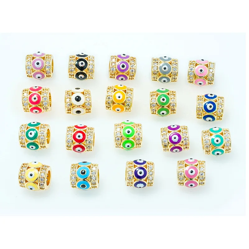 trendy cz beads spacer micro pave lover gold plated jewelry