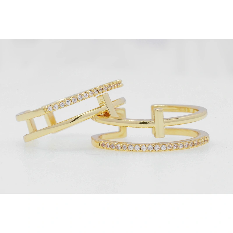 luxury ring for women wearing cz animal ring micro pave gold plated style