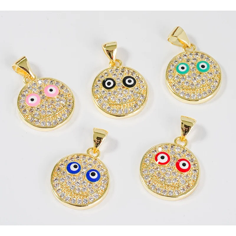 necklace pendants high quality cz with gold plated micro pave jewelry