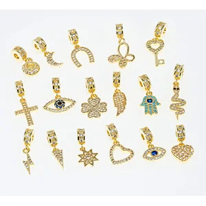 necklace pendants high quality cz with gold plated micro pave jewelry