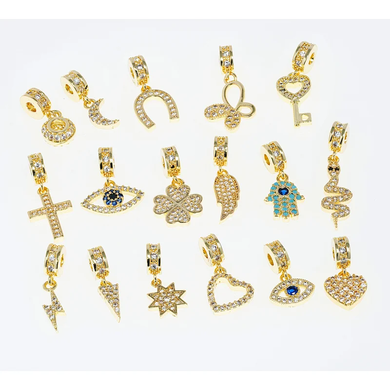 necklace pendants high quality cz with gold plated micro pave jewelry
