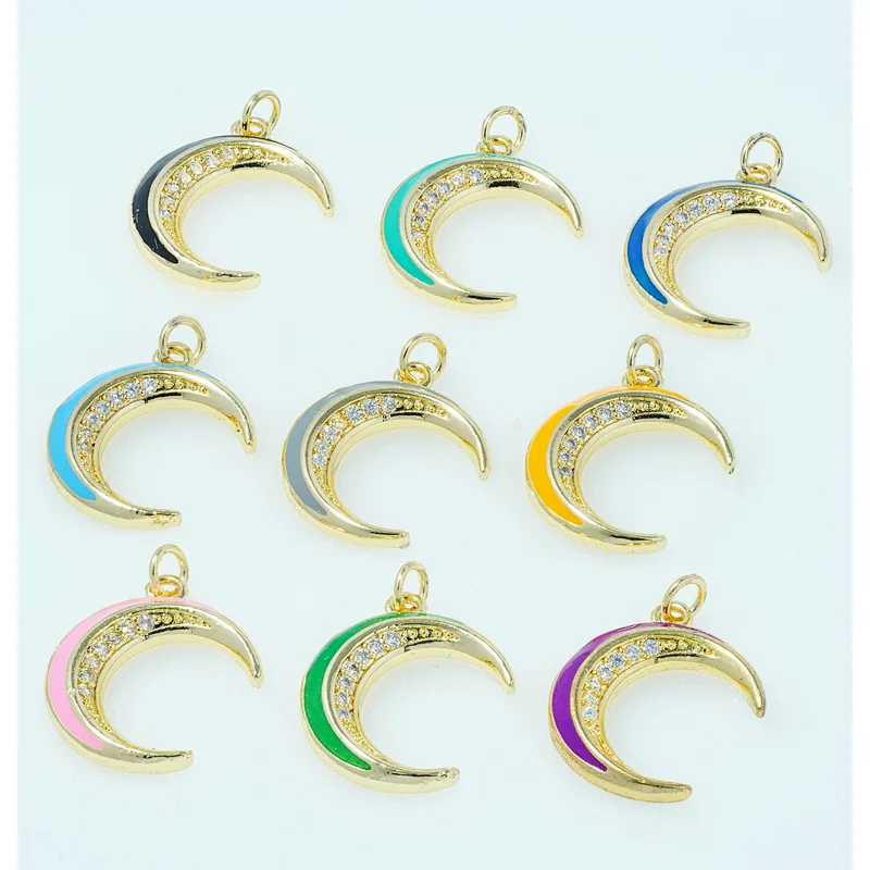 necklace pendants high quality cz with gold plated micro pave jewelry