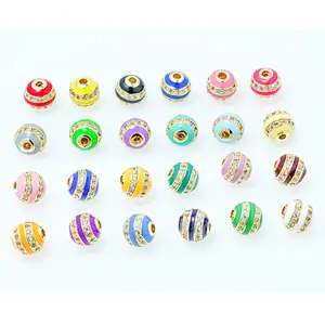 trendy cz beads spacer micro pave lover gold plated jewelry