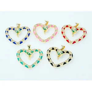 necklace pendants high quality cz with gold plated micro pave jewelry
