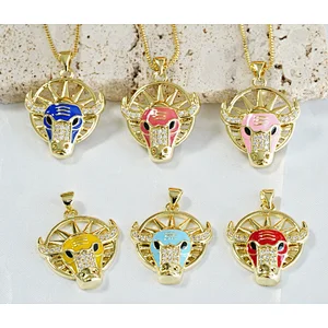 necklace pendants high quality cz with gold plated micro pave jewelry