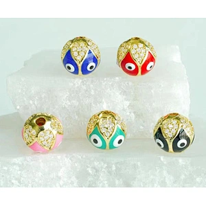trendy cz beads spacer micro pave lover gold plated jewelry