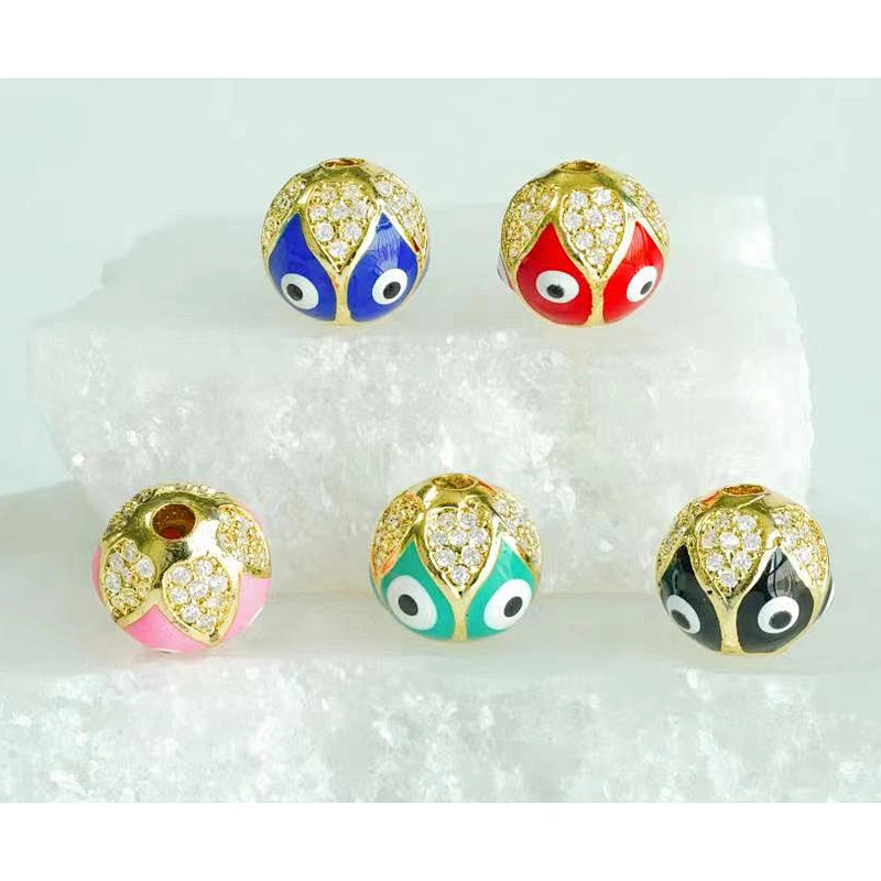trendy cz beads spacer micro pave lover gold plated jewelry