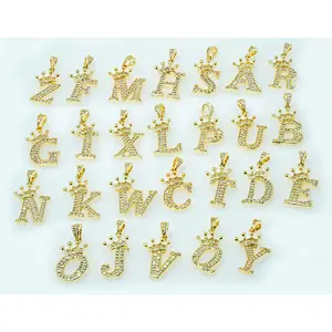 necklace pendants high quality cz with gold plated micro pave jewelry