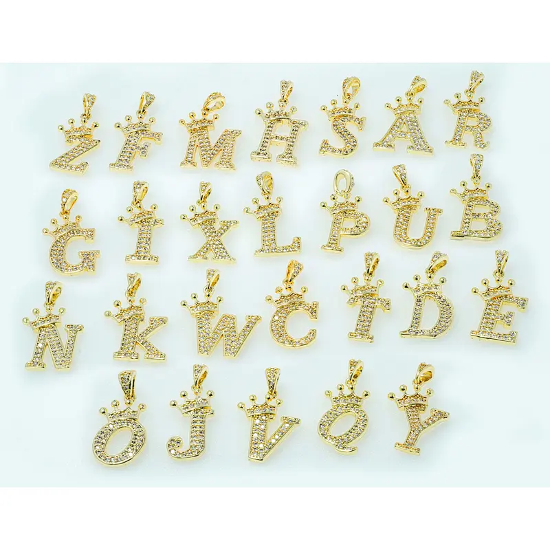necklace pendants high quality cz with gold plated micro pave jewelry