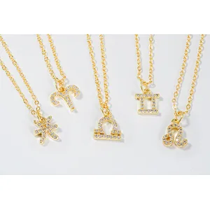necklace pendants high quality cz with gold plated micro pave jewelry