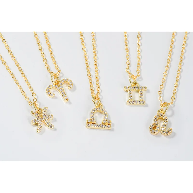 necklace pendants high quality cz with gold plated micro pave jewelry