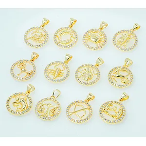 necklace pendants high quality cz with gold plated micro pave jewelry