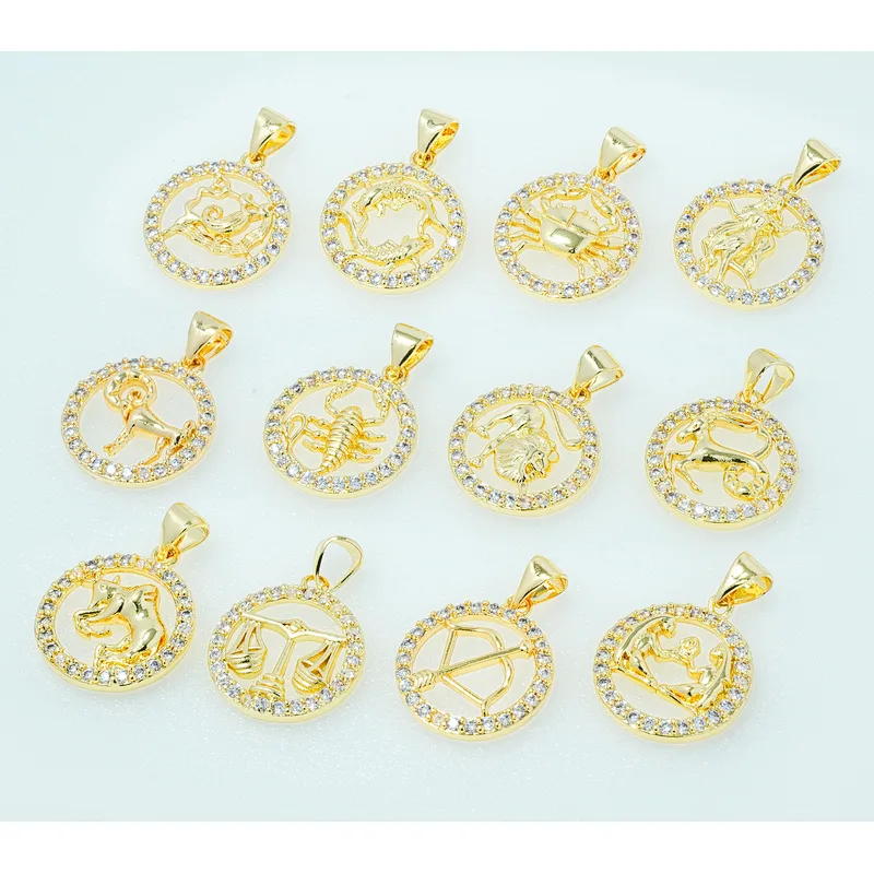 necklace pendants high quality cz with gold plated micro pave jewelry