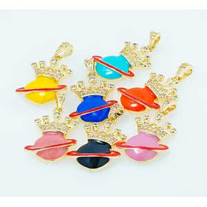 necklace pendants high quality cz with gold plated micro pave jewelry