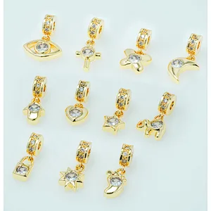 necklace pendants high quality cz with gold plated micro pave jewelry