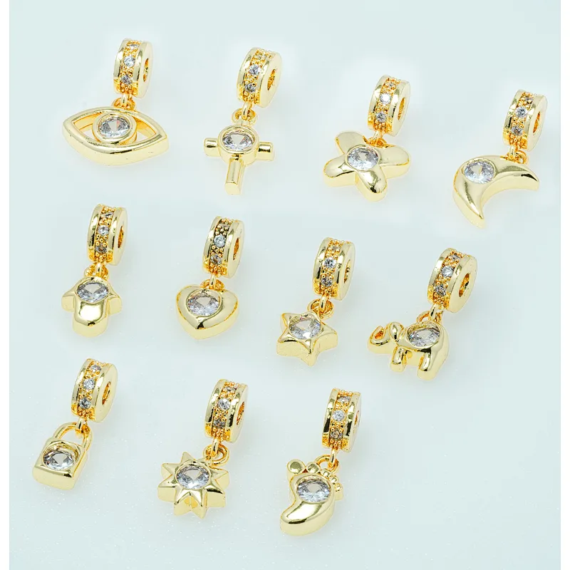 necklace pendants high quality cz with gold plated micro pave jewelry