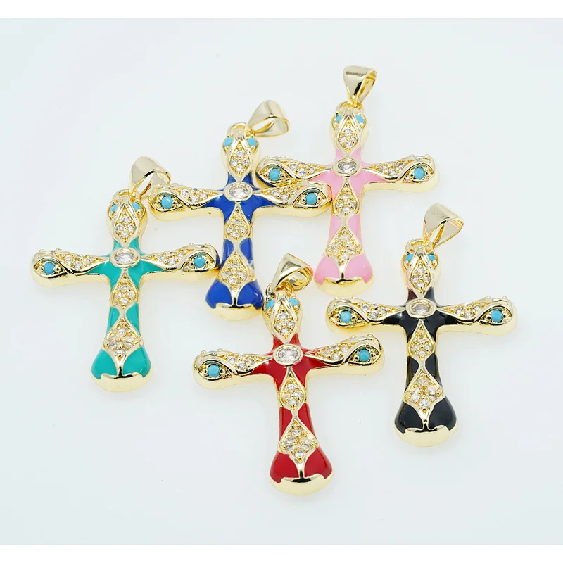 necklace pendants high quality cz with gold plated micro pave jewelry