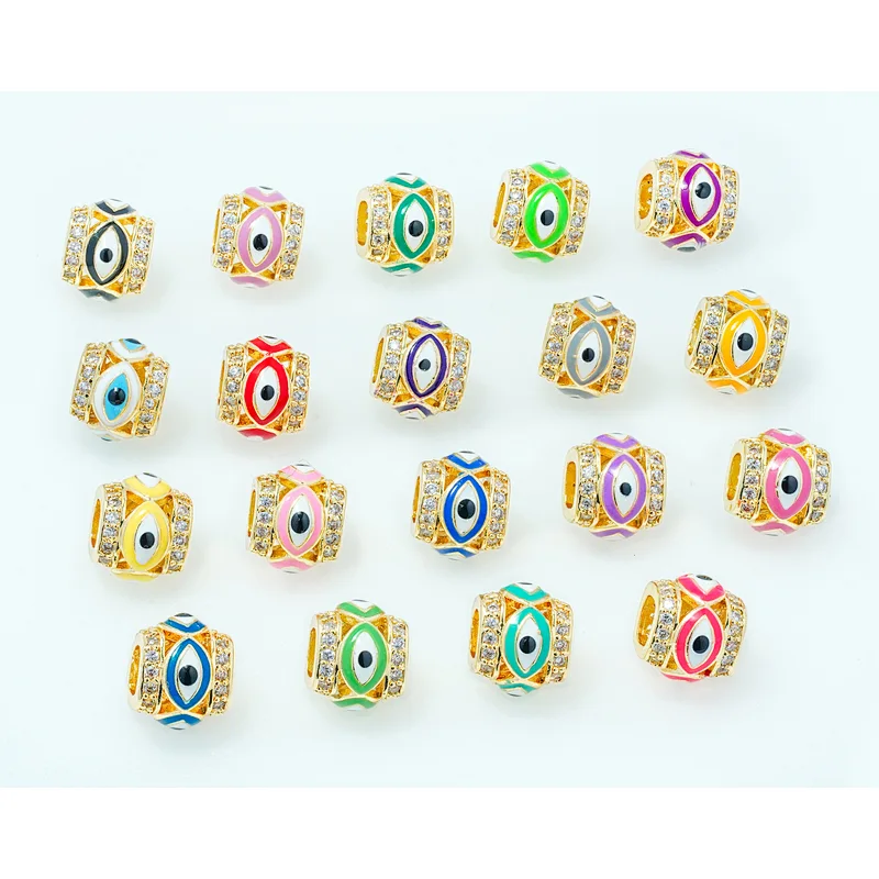trendy cz beads spacer micro pave lover gold plated jewelry