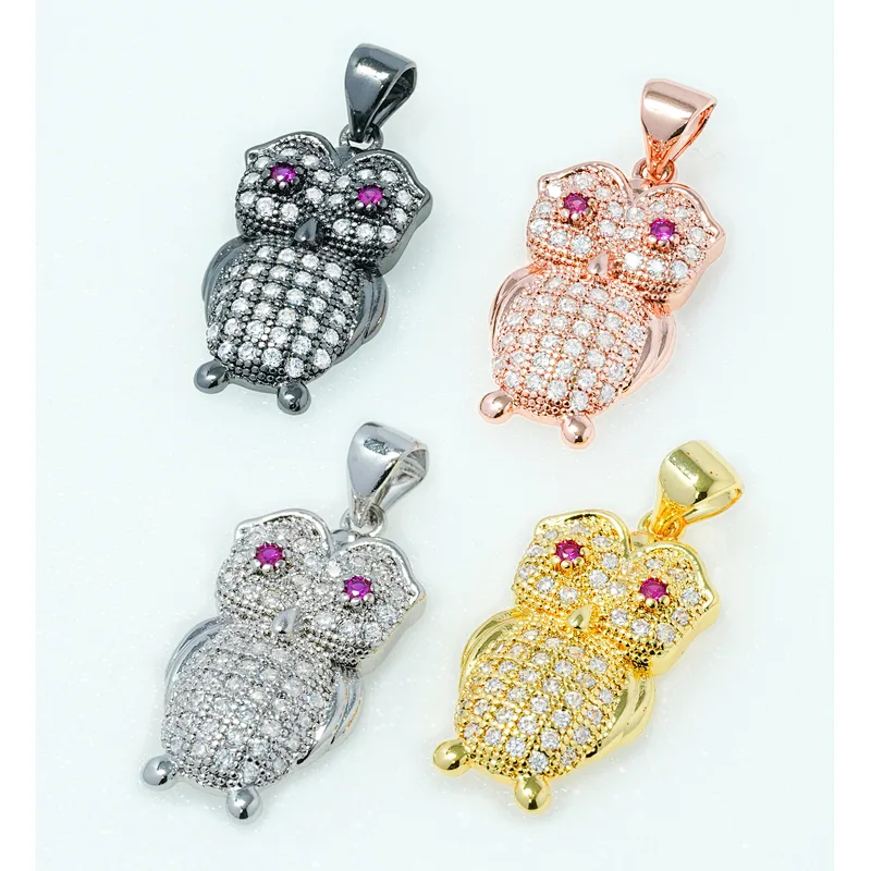 necklace pendants high quality cz with gold plated micro pave jewelry