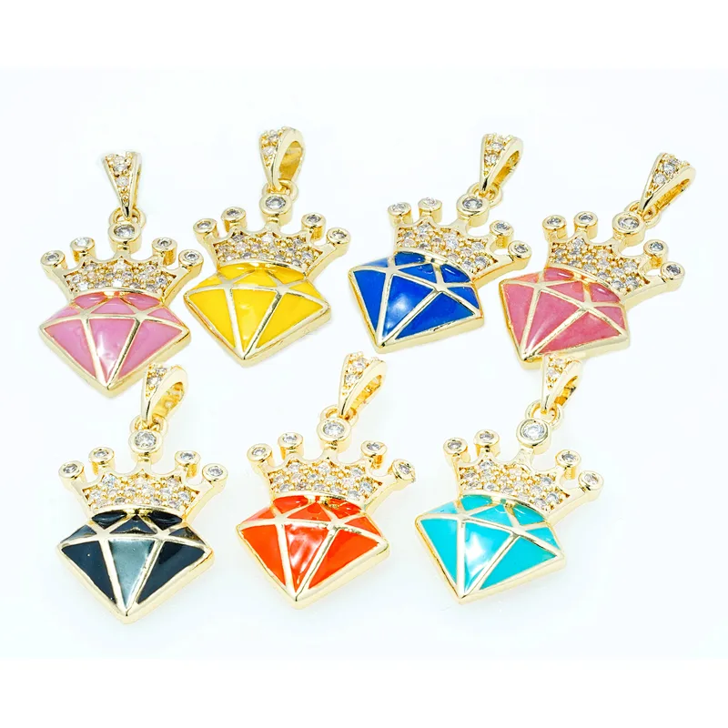 necklace pendants high quality cz with gold plated micro pave jewelry
