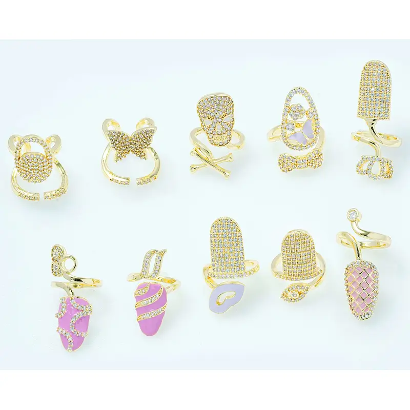 luxury ring for women wearing cz animal ring micro pave gold plated style