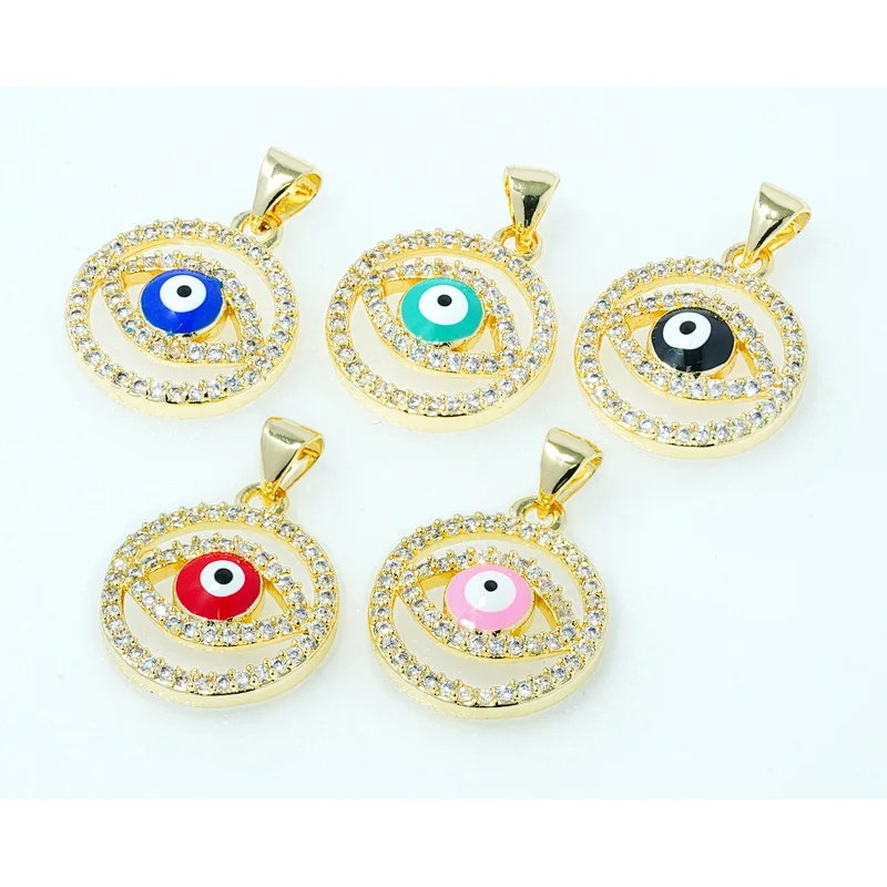necklace pendants high quality cz with gold plated micro pave jewelry