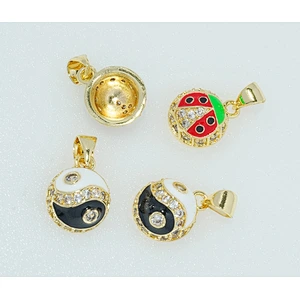necklace pendants high quality cz with gold plated micro pave jewelry