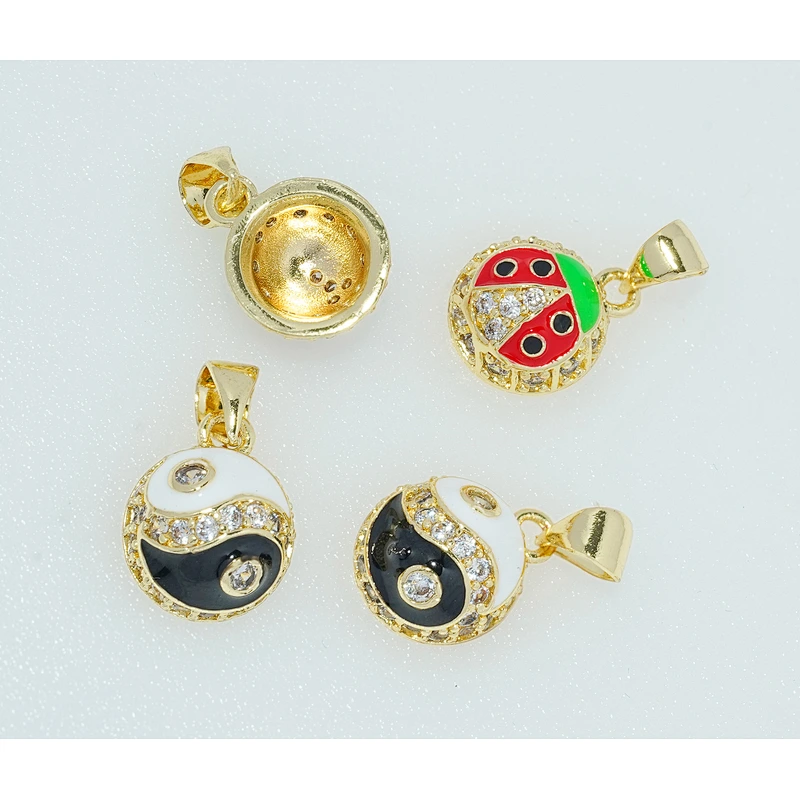 necklace pendants high quality cz with gold plated micro pave jewelry
