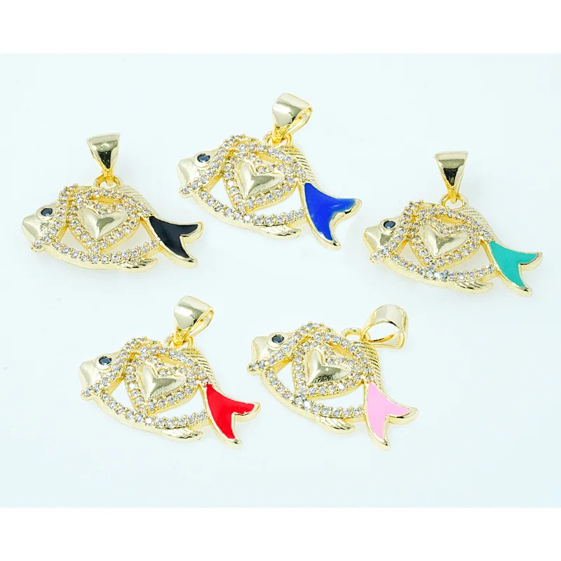 necklace pendants high quality cz with gold plated micro pave jewelry
