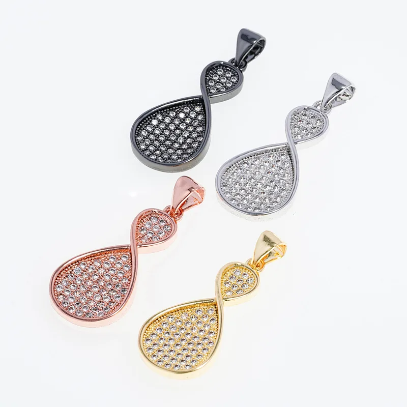 necklace pendants high quality cz with gold plated micro pave jewelry