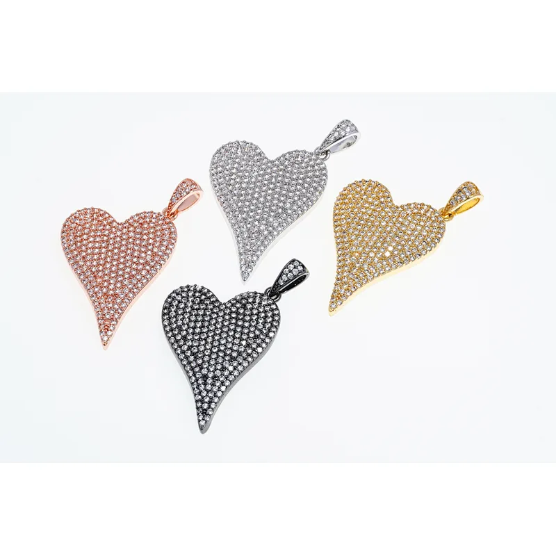 necklace pendants high quality cz with gold plated micro pave jewelry