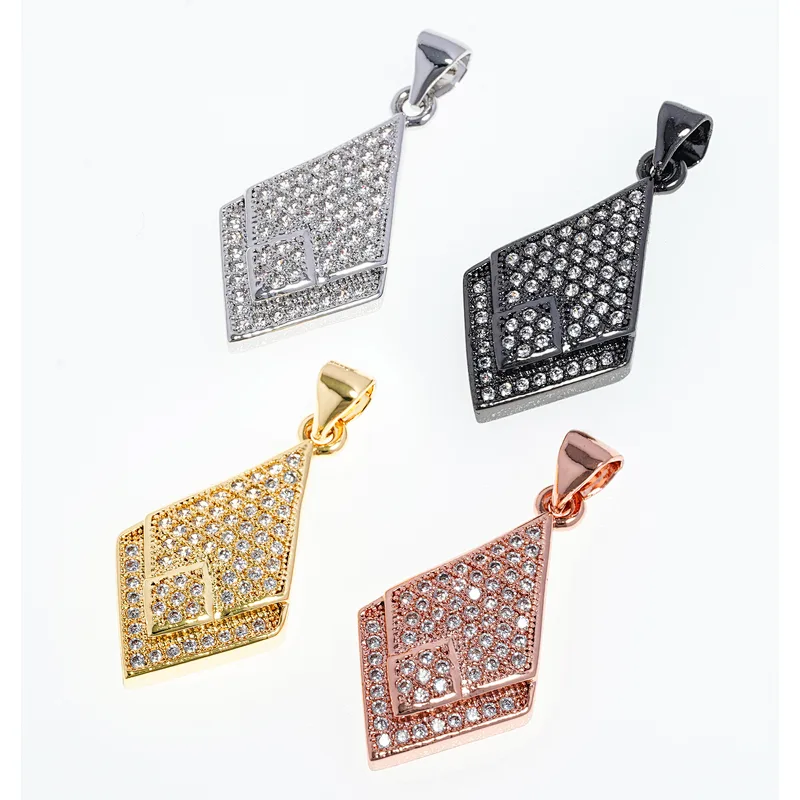 necklace pendants high quality cz with gold plated micro pave jewelry