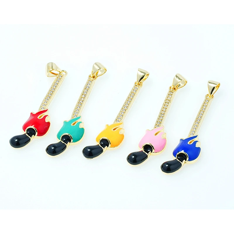 necklace pendants high quality cz with gold plated micro pave jewelry