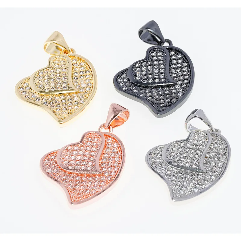 necklace pendants high quality cz with gold plated micro pave jewelry