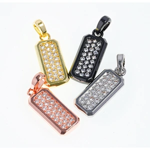 necklace pendants high quality cz with gold plated micro pave jewelry
