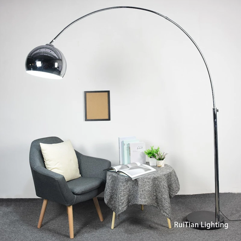 modern fashion floor lamp arc fishing painting copper floor standing light
