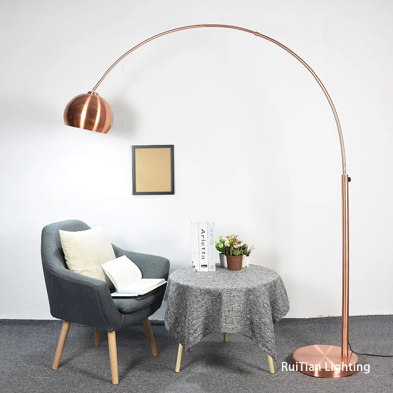 modern fashion floor lamp arc fishing painting copper floor standing light