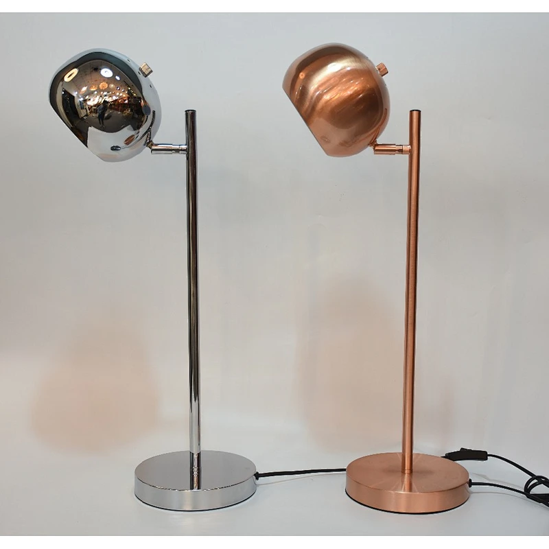 Copper rose gold color simple style iron table light E27 office coffee home working desk lighting