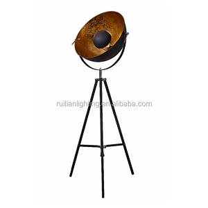 classic industrial style tripod floor lamp out black and gold vintage