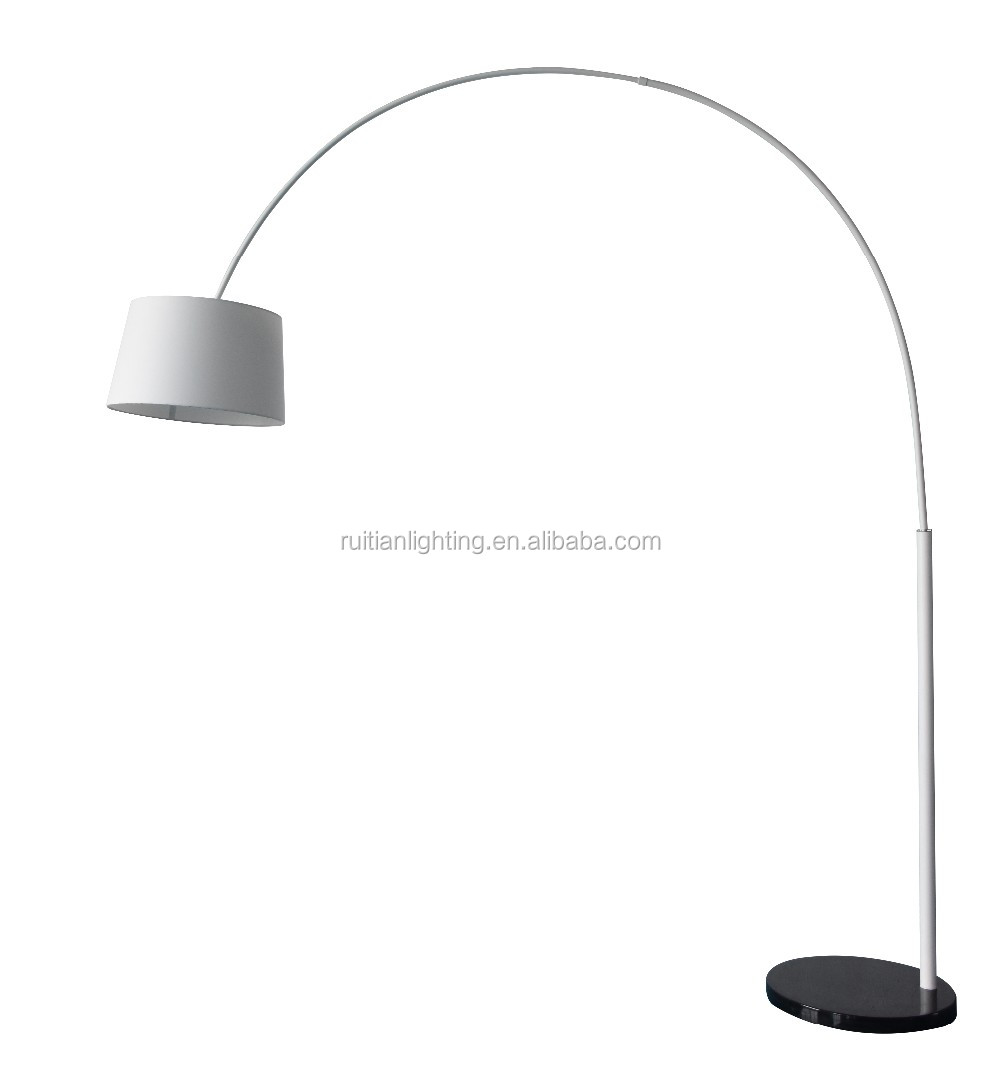 Europe hotel floor standing lamp in fish shape base in white finish color