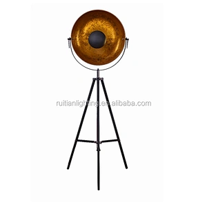 classic industrial style tripod floor lamp out black and gold vintage