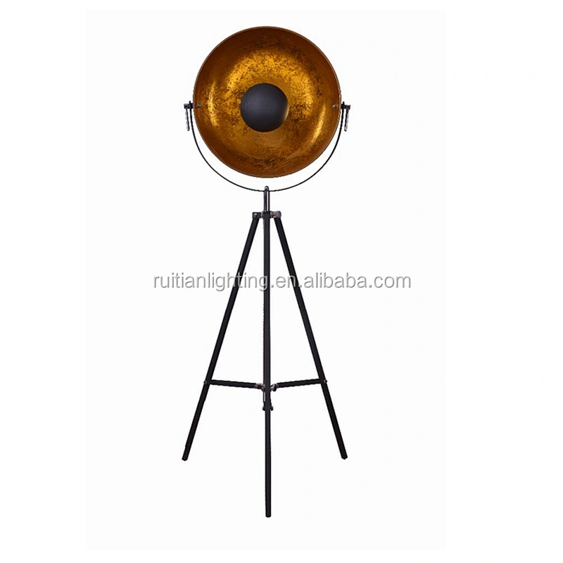 classic industrial style tripod floor lamp out black and gold vintage