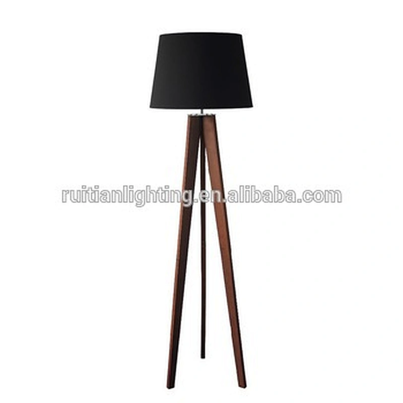Wooden Tripod floor lamp