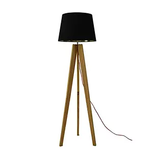 Wooden Tripod floor lamp