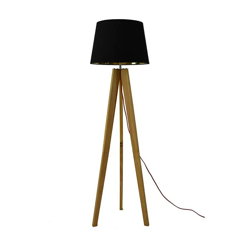 Wooden Tripod floor lamp